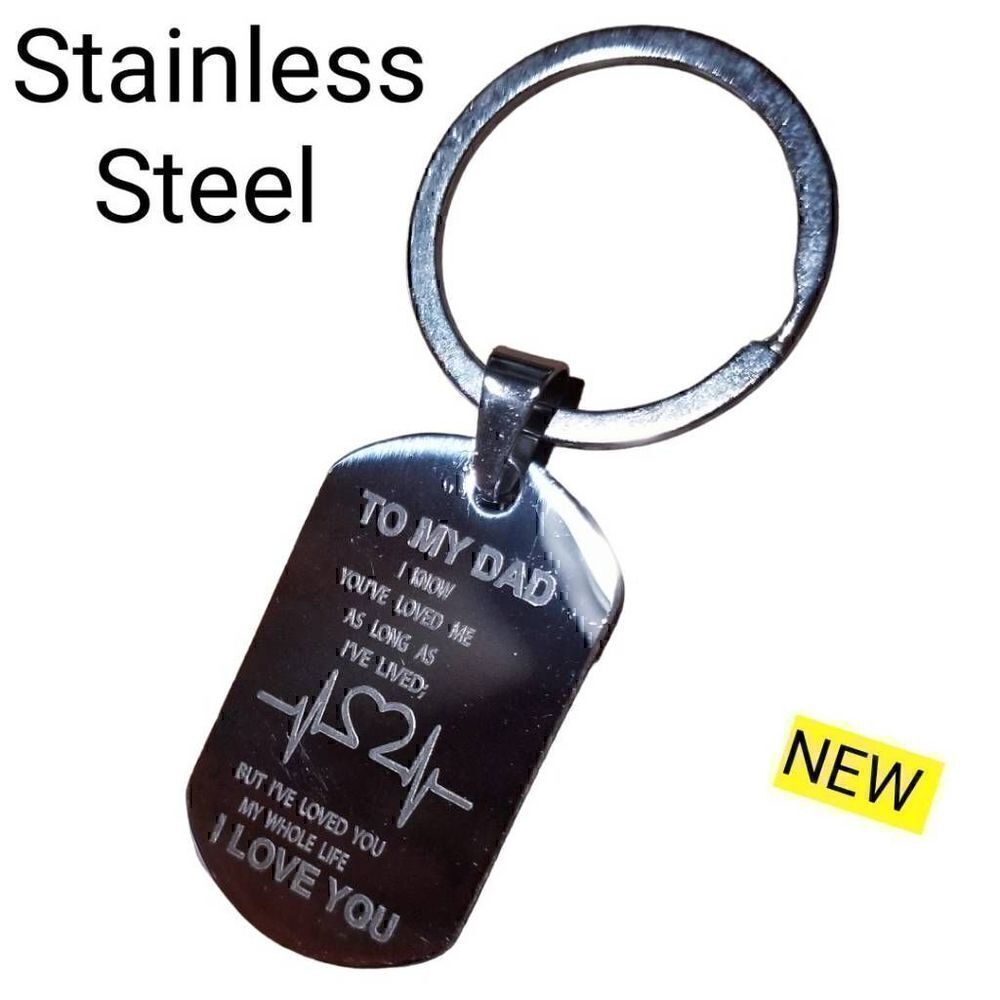 Stainless Steel Dad Gift Keychain